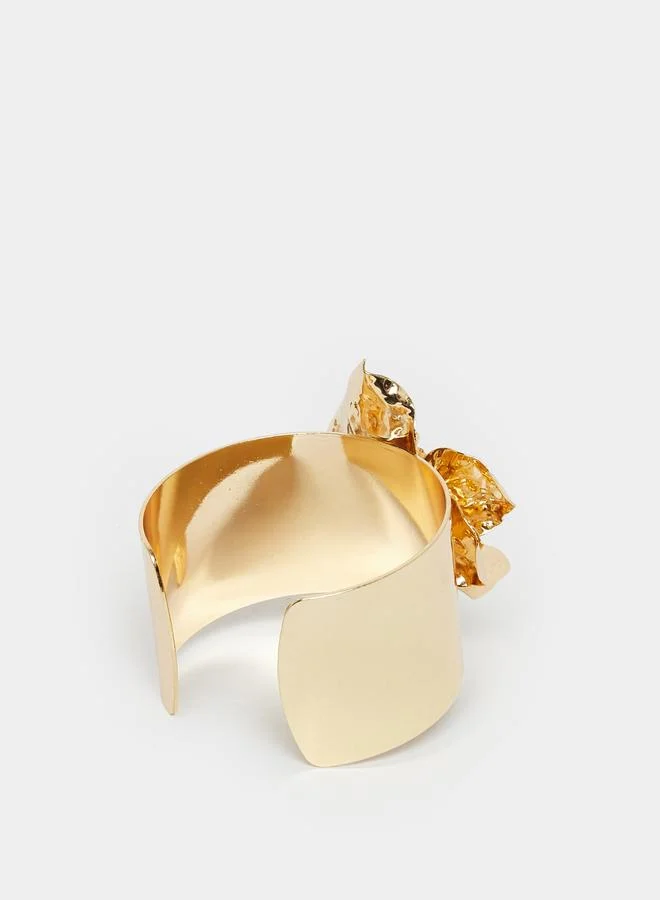Golden Flower Cuff Bracelet